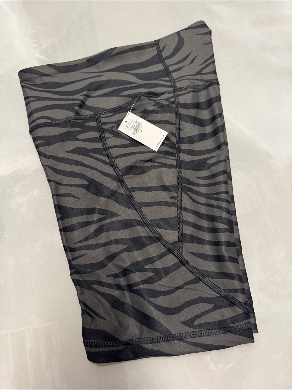 Old Navy Gray and Black Zebra Bike Shorts